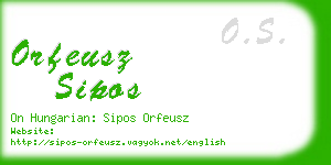 orfeusz sipos business card